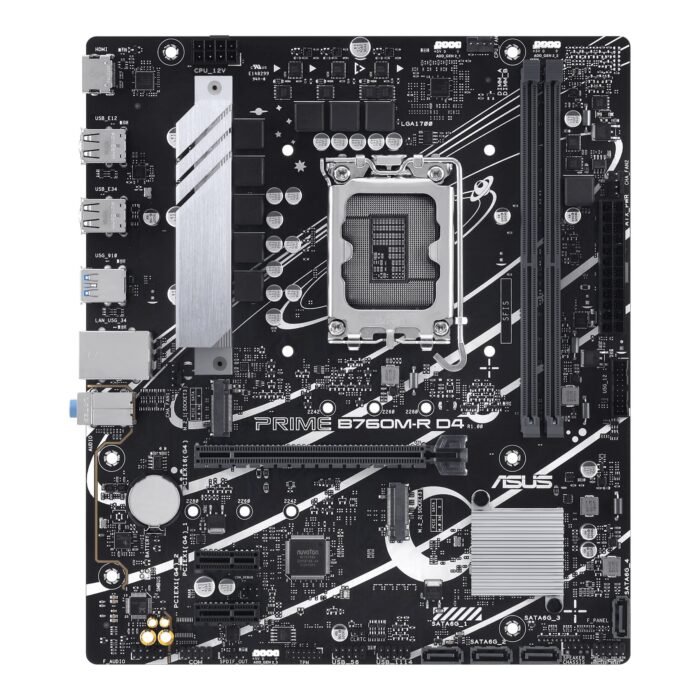 Asus PRIME B760M-R D4 | Processor family Intel | Processor socket LGA1700 | Number of SATA connectors 4