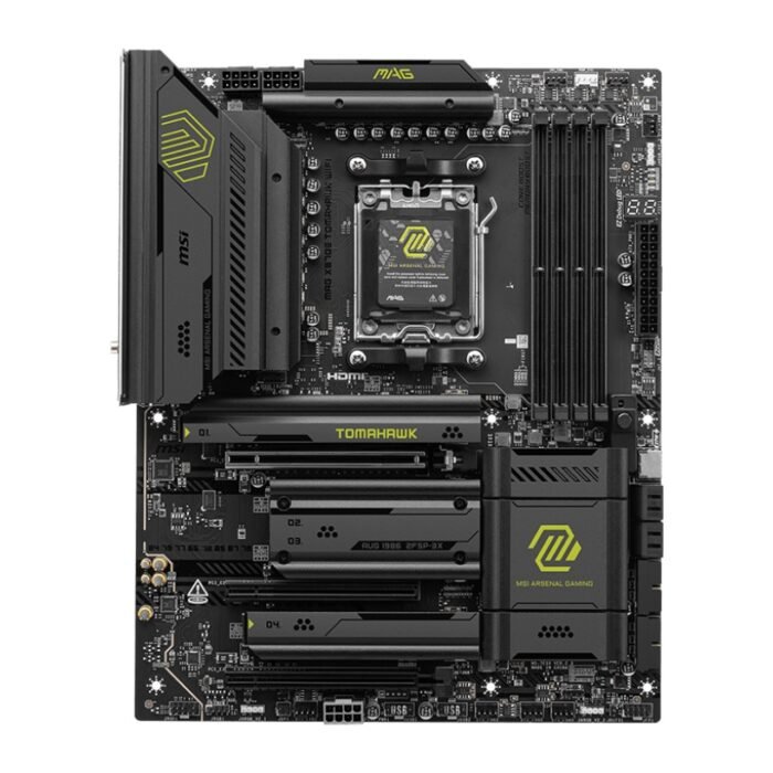 MSI MAG X870E TOMAHAWK WIFI | Processor family AMD | Processor socket AM5 | DDR5 | Supported hard disk drive interfaces SATA, M.2 | Number of SATA connectors 4