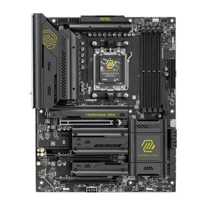 MSI MAG B850 TOMAHAWK MAX WIFI | Processor family AMD | Processor socket AM5 | DDR5 | Supported hard disk drive interfaces SATA, M.2 | Number of SATA connectors 4