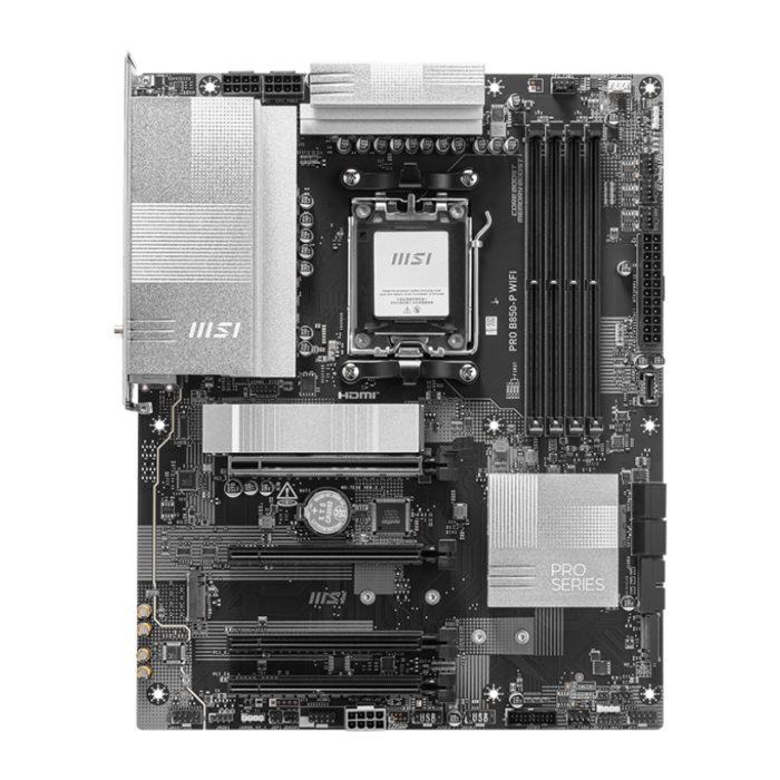 MSI PRO B850-P WIFI | Processor family AMD | Processor socket AM5 | DDR5 | Supported hard disk drive interfaces SATA, M.2 | Number of SATA connectors 4