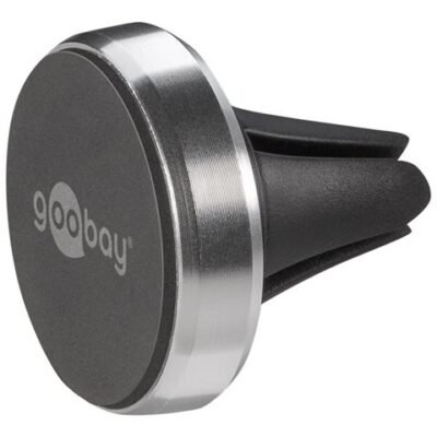 Goobay | Magnetic mount Metal Slim Design for smartphones (35mm) | 38685 | Black/Silver | Magnetic holder is suitable for almost every smartphone; Quick-Snap assembly technology for quick and easy use; Smart and almost invisible fastening option on the car's ventilation shaft; Is also perfect as a table stand for the smartphone