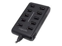 Logilink UA0125 USB Hub 10-Port USB2.0 with power adapter 3.5A, | Logilink