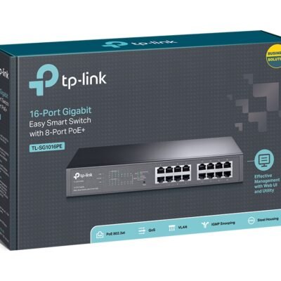TP-LINK | Switch | TL-SG1016PE | Web Managed | Desktop/Rackmountable | Gigabit Ethernet (copper) ports quantity 16 | PoE+ ports quantity 8 | 36 month(s)