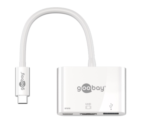 Goobay | USB-C to HDMI/USB-C/USB-A 3.0 Multiport Adapter | White