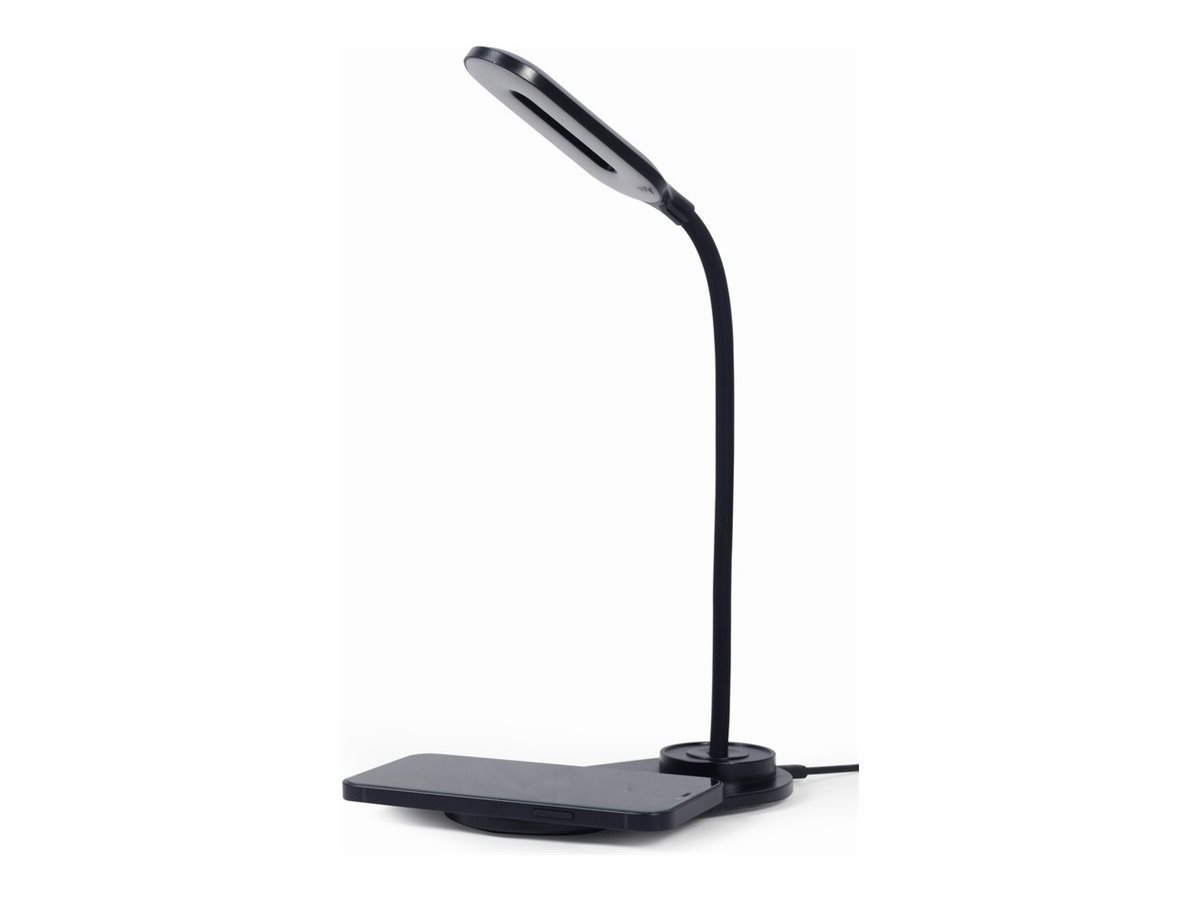 Gembird TA-WPC10-LED-01 Desk lamp with wireless charger, Black | Cold white, warm white, natural 2893-7072 K | Phone or tablet with built-in Qi wireless charging
