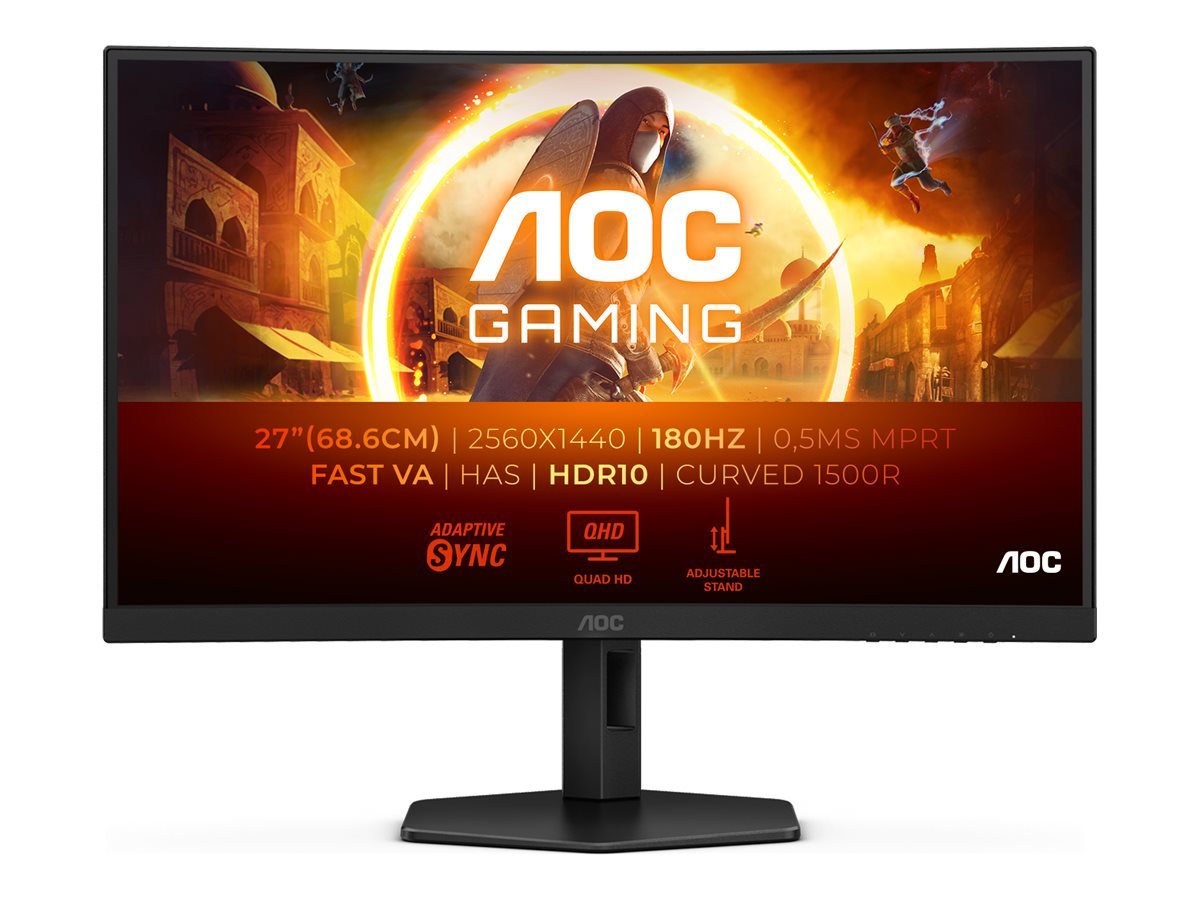AOC CQ27G4X | 27 " | VA | QHD | 16:9 | 180 Hz | 1 ms | 2560 x 1440 pixels | 300 cd/m² | HDMI ports quantity 2 | Warranty 36 month(s)