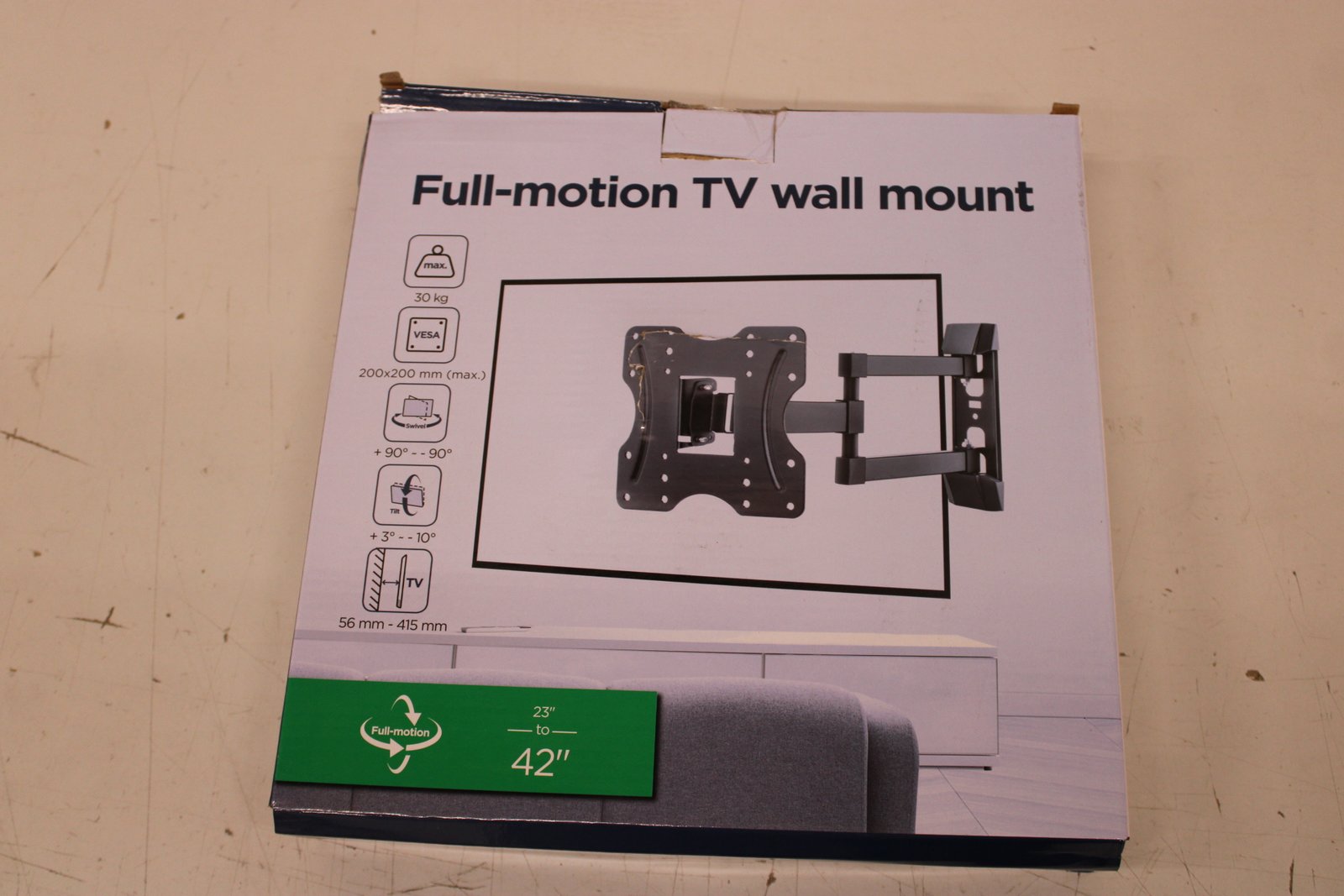 SALE OUT. Gembird WM-42ST-02 TV wall mount (full-motion), 23”-42” | Gembird | Wall mount | WM-42ST-02 | Tilt, Swivel | 23-42 " | DAMAGED PACKAGING, SCRATCHED | Black