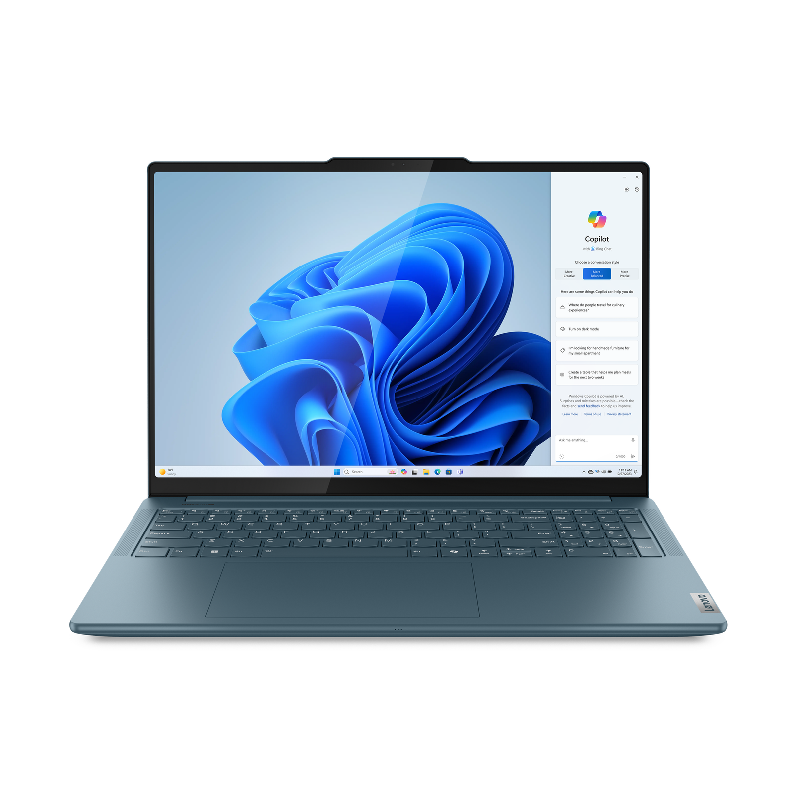 Lenovo Yoga Pro 9 16IMH9 | Tidal Teal | 16 " | 3.2K | 3200 x 2000 pixels | Anti-glare | Intel Core Ultra 9 | 185H | 64 GB | Soldered LPDDR5x | Solid-state drive capacity 1000 GB | NVIDIA GeForce RTX 4070 | GDDR6 | 8 GB | Windows 11 Pro | 802.11ax | Bluetooth version 5.3 | Keyboard language Nordic | Keyboard backlit | Warranty 24 month(s) | Battery warranty 12 month(s)