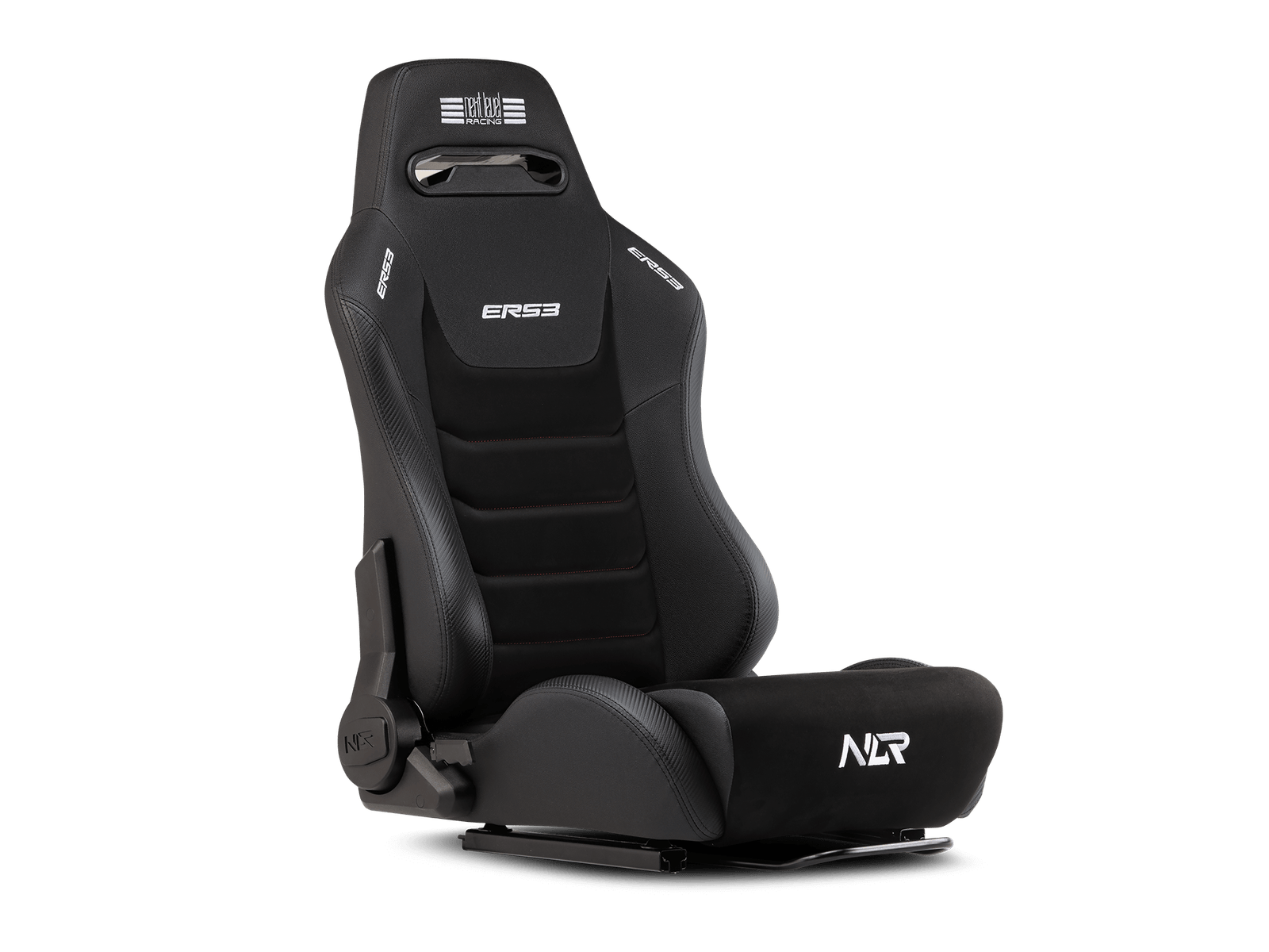 Next Level Racing | Premium PU Leather | Reclining Seat | ERS3 Elite PU Leather & Suede Edition | Black