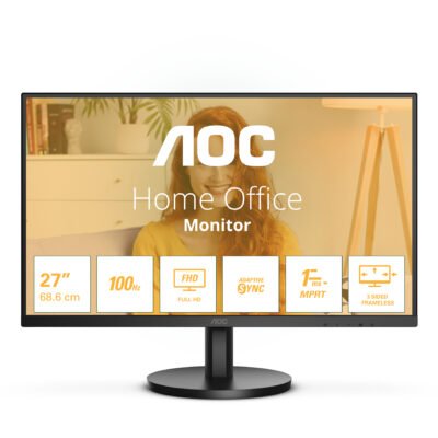 AOC 27B3HMA2 | 27 " | VA | FHD | 16:9 | 100 Hz | 4 ms | 1920 x 1080 pixels | 250 cd/m² | HDMI ports quantity 1