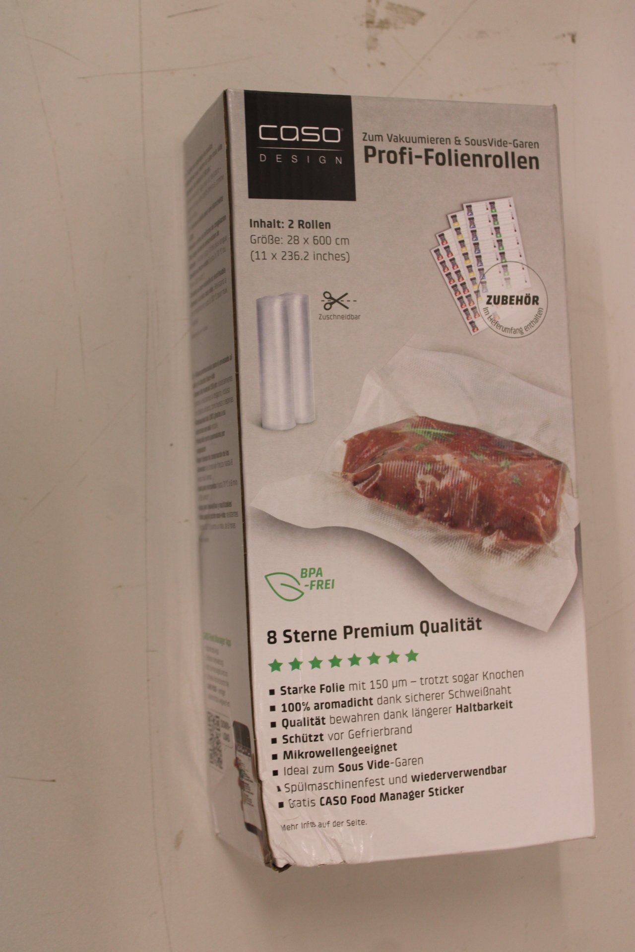 SALE OUT. Caso Roll for Vacuum sealer 28x600cm | Caso | Foil rolls | 1223 | 2 units | Dimensions (W x L) 28 x 600 cm | Ribbed | DAMAGED PACKAGING