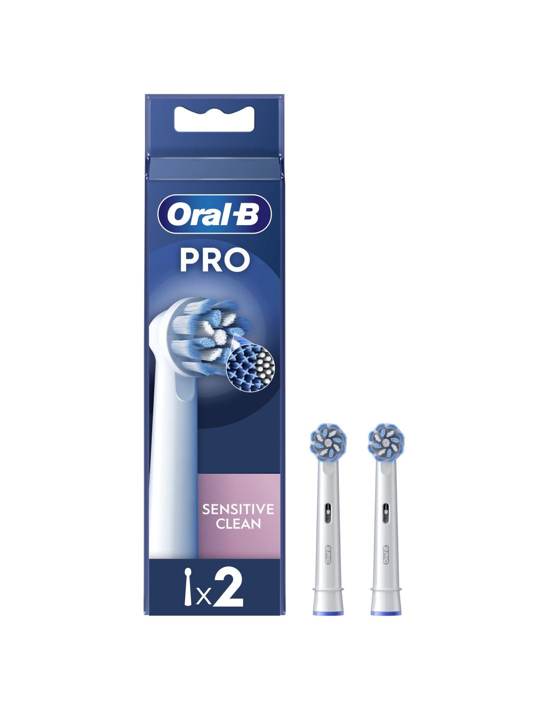 Oral-B | Replaceable toothbrush heads | EB60X-2 Sensitive Clean Pro | Heads | For adults | Number of brush heads included 2 | White