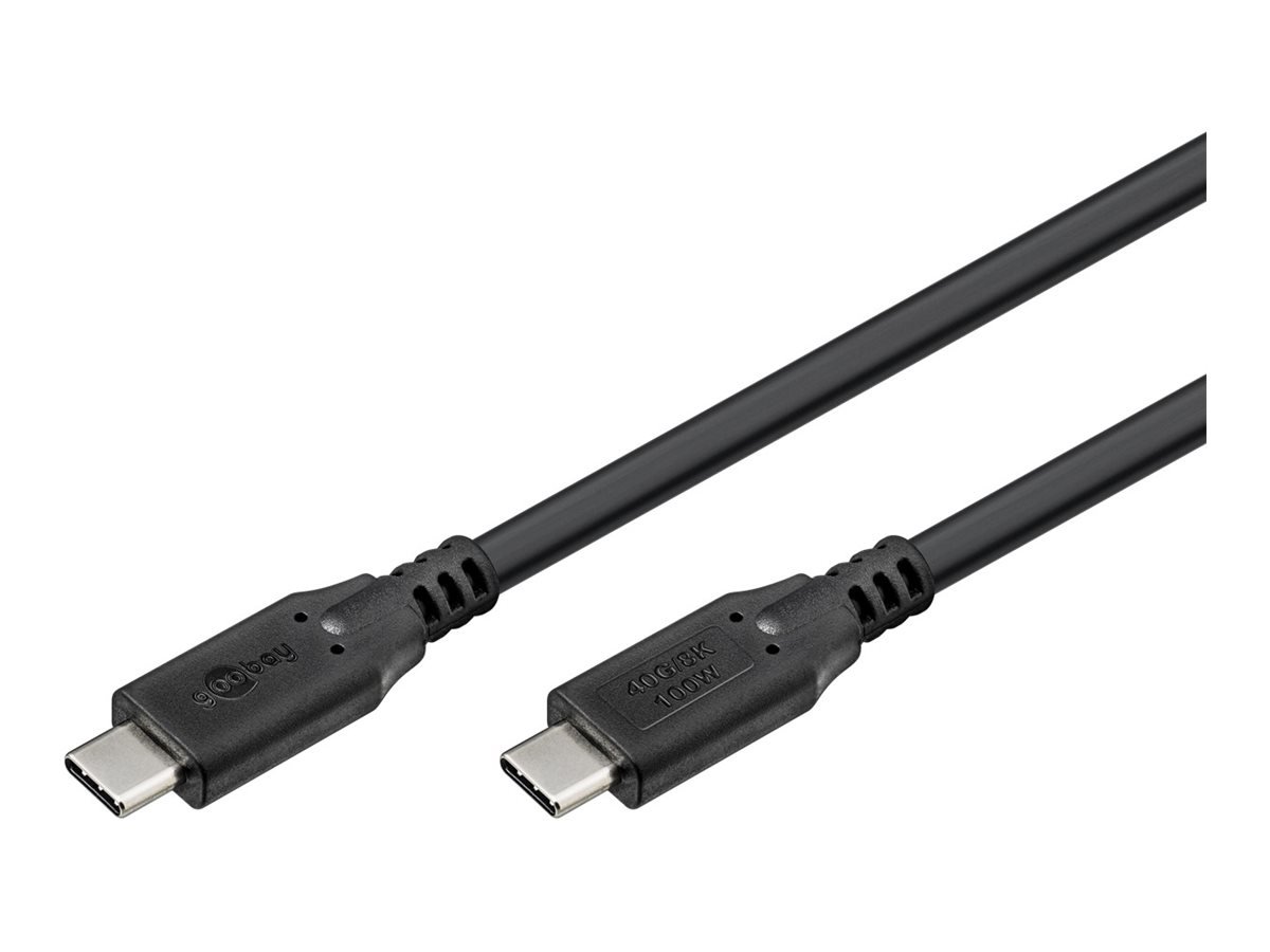 Goobay USB-C™ Cable, USB4™, 100 W, 40 Gbit/s, Power Delivery, 1.5 m, Black | Goobay