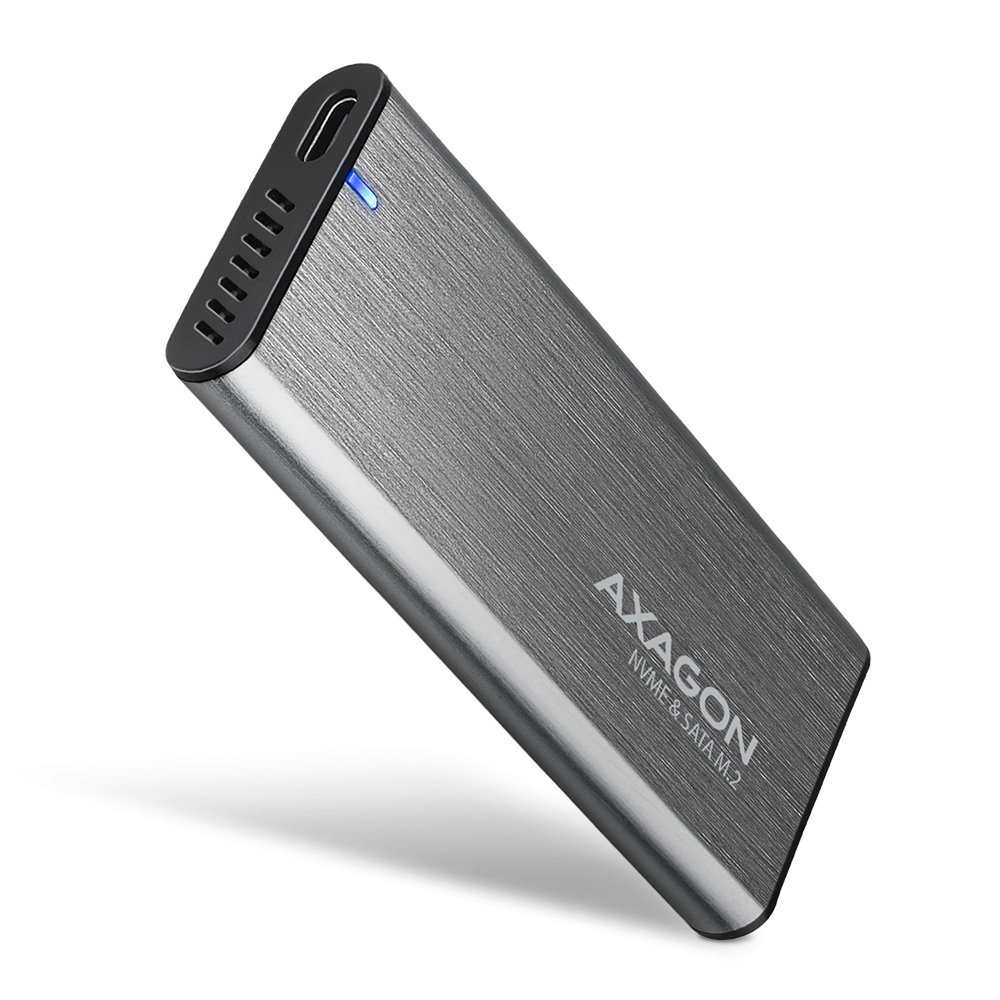 AXAGON External USB-C 3.2 Gen 2 metal box for M.2 NVMe & SATA SSD disks | EEM2-SG2