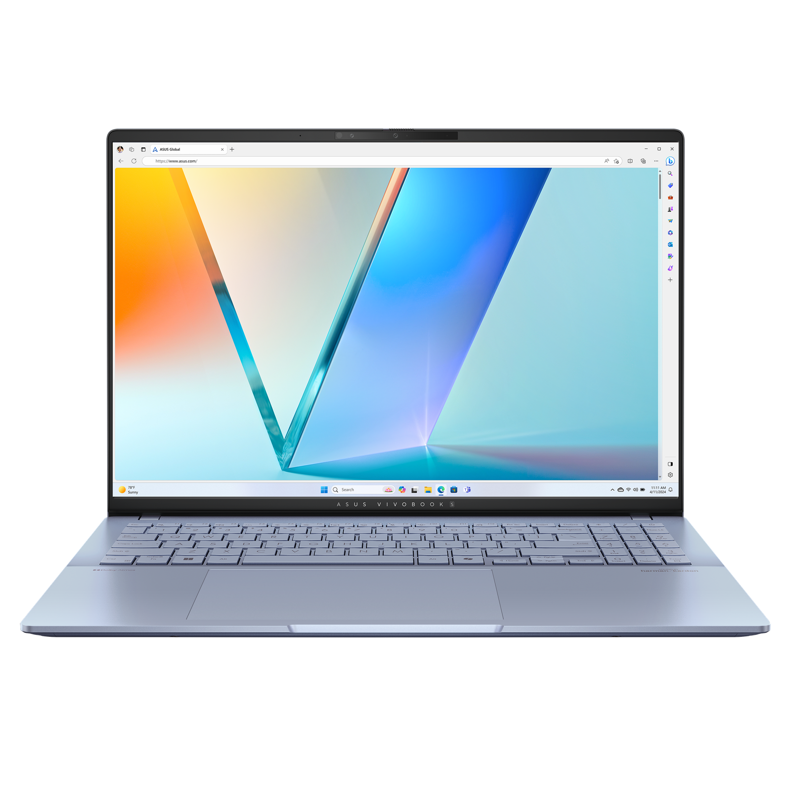 Asus Vivobook S 16 S5606CA-RI069W | Mist Blue | 16 " | OLED | 3K | 2880 x 1800 pixels | Intel Core Ultra 7 | 255H | 16 GB | LPDDR5X | Solid-state drive capacity 1000 GB | Intel Arc Graphics | Windows 11 Home | 802.11be | Bluetooth version 5.4 | Keyboard language English | Keyboard backlit | Warranty 24 month(s)