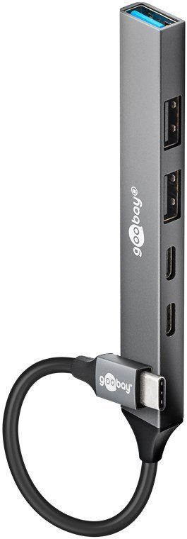 Goobay Slim 5-Port USB Hub, USB-C to USB-C/USB-A, 5 Gbit/s | 74460