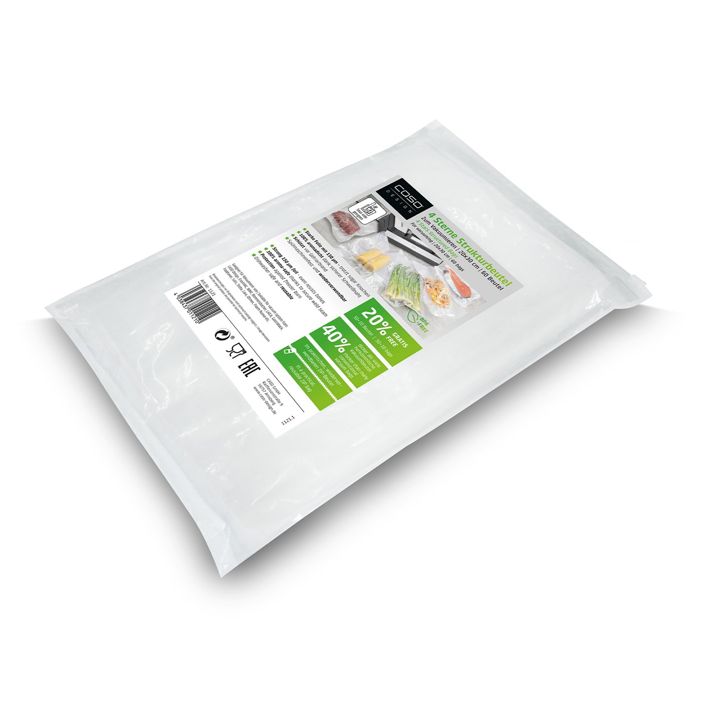 Caso | 4 Stars Structured Bags 20x30 cm | 60 pcs