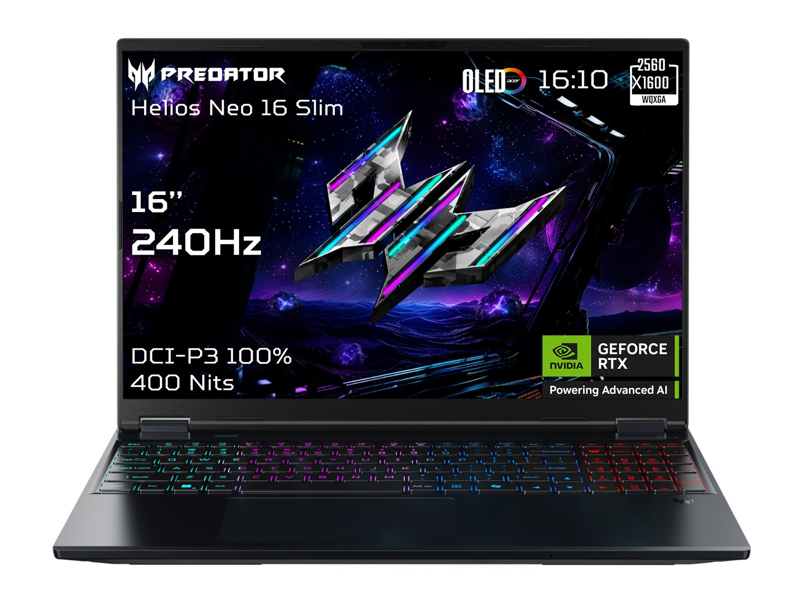 Acer | Predator Helios Neo 16S AI PHN16S-71-96S5 | Black | 16 " | OLED | WQXGA | 240 Hz | Intel Core U9 | 275HX | 32 GB | DDR5 | Solid-state drive capacity 1000 GB | NVIDIA GeForce RTX 5070 Ti | Windows 11 Home | Keyboard language English | Keyboard backlit | Warranty 24 month(s)
