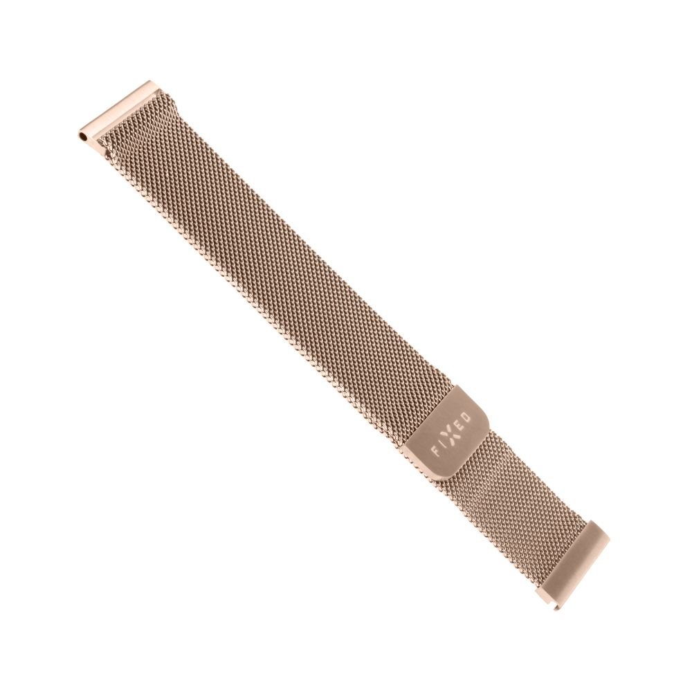 Fixed | Mesh Strap with Quick Release, 18mm, Stainless Steel Mesh Strap for Smartwatch | Gold