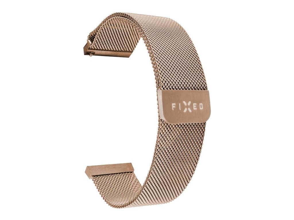 Fixed | Mesh Strap with Quick Release 20mm for Smartwatch | Rose gold