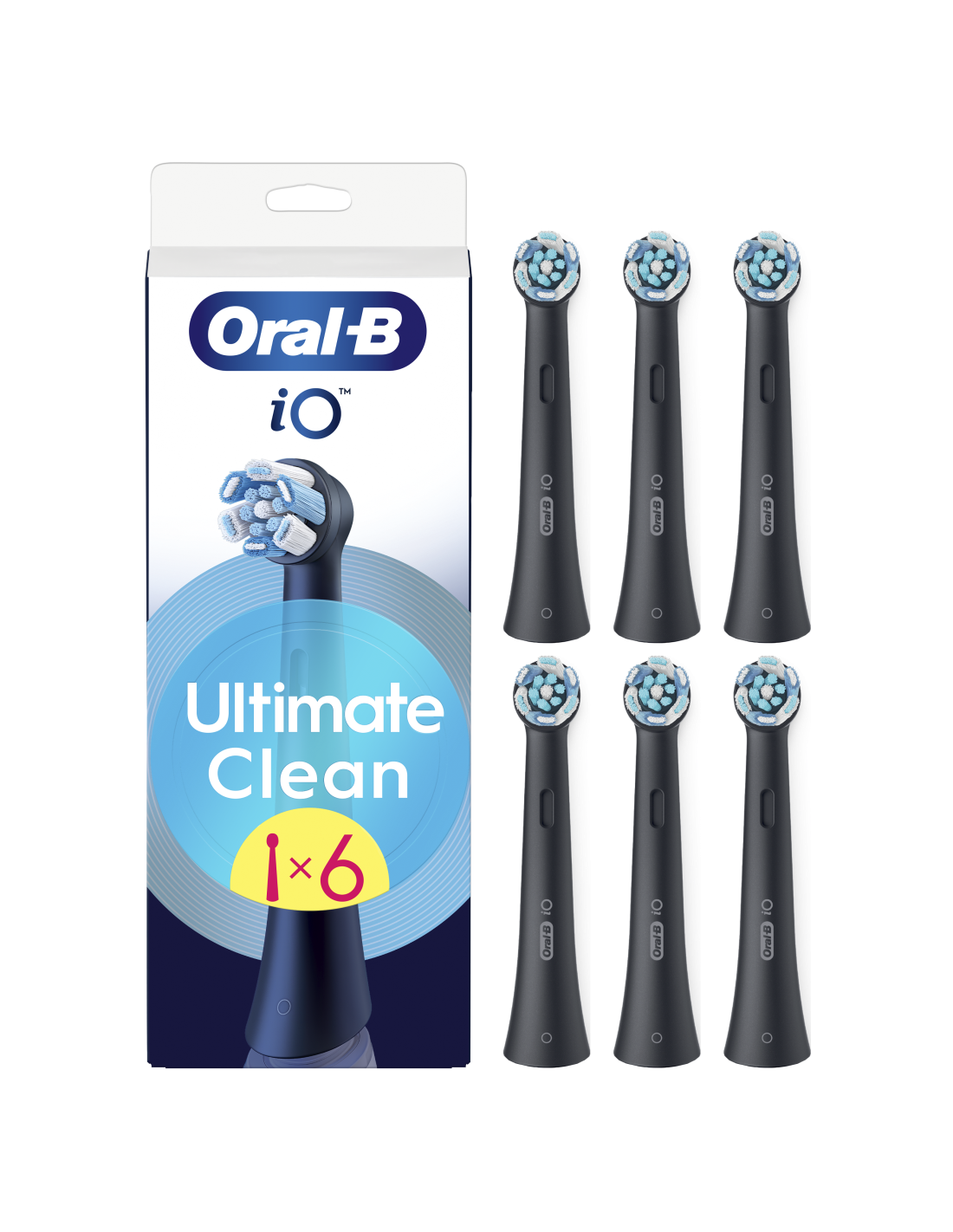 Oral-B | Replaceable toothbrush heads | iO UltimateClean | Heads | For adults | Number of brush heads included 6 | Black