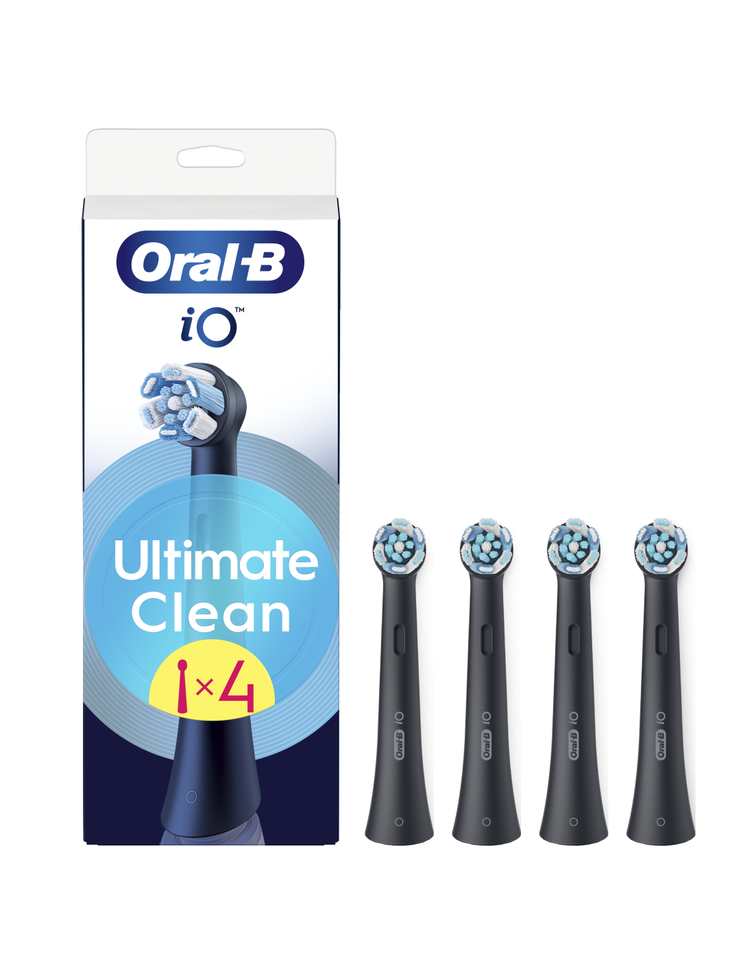 Oral-B | Replaceable toothbrush heads | iO UltimateClean | Heads | For adults | Number of brush heads included 4 | Black
