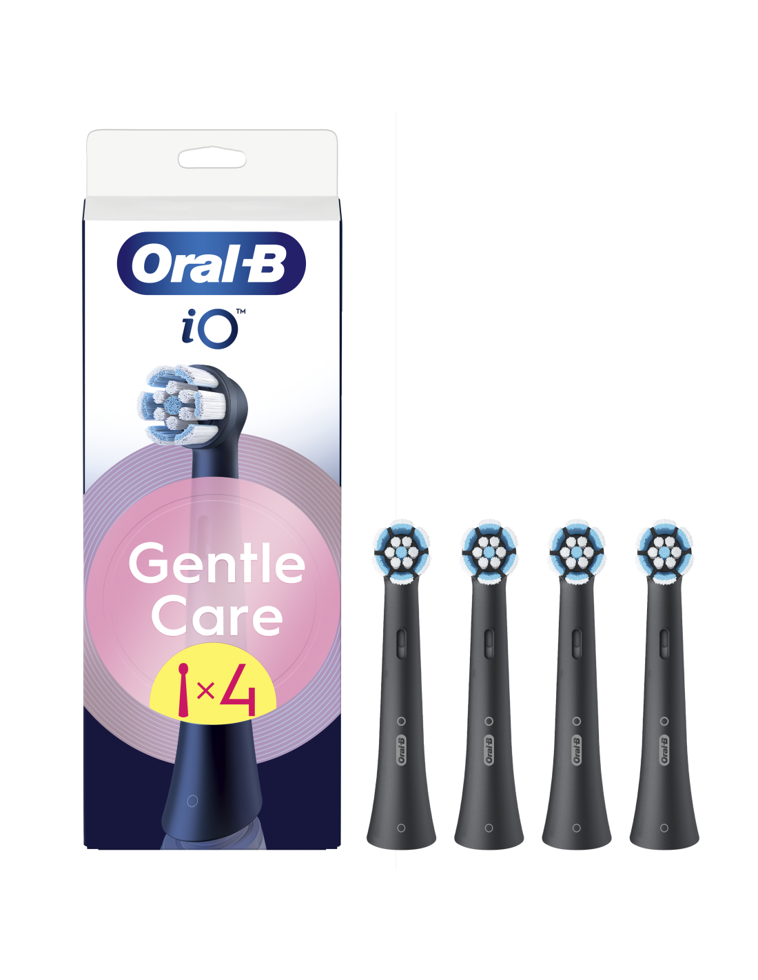 Oral-B | Replaceable toothbrush heads | iO GentleCare | Heads | For adults | Number of brush heads included 4 | Black