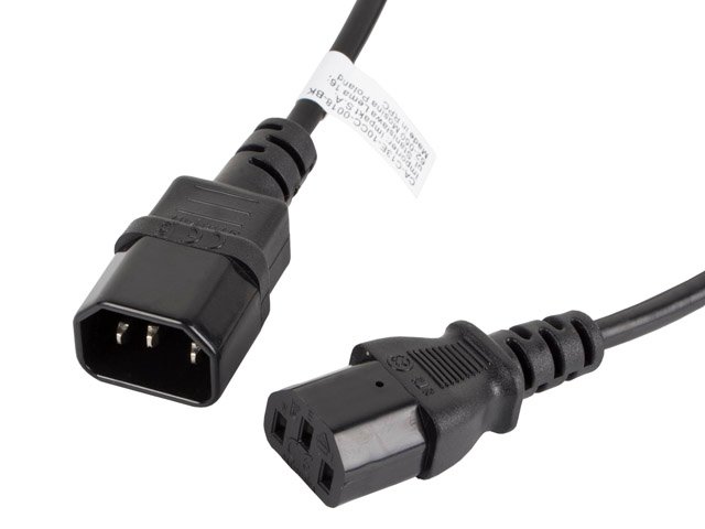 Lanberg | IEC 320 C13 to C14 Cable | CA-C13E-10CC-0018-BK