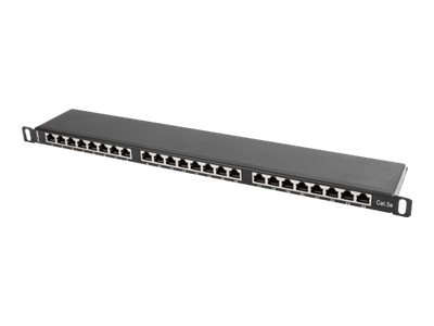 Lanberg | Patch panel 24 port 0.5U 19" CAT.5E FTP with cable organizer shielded | PPS5-0024-B
