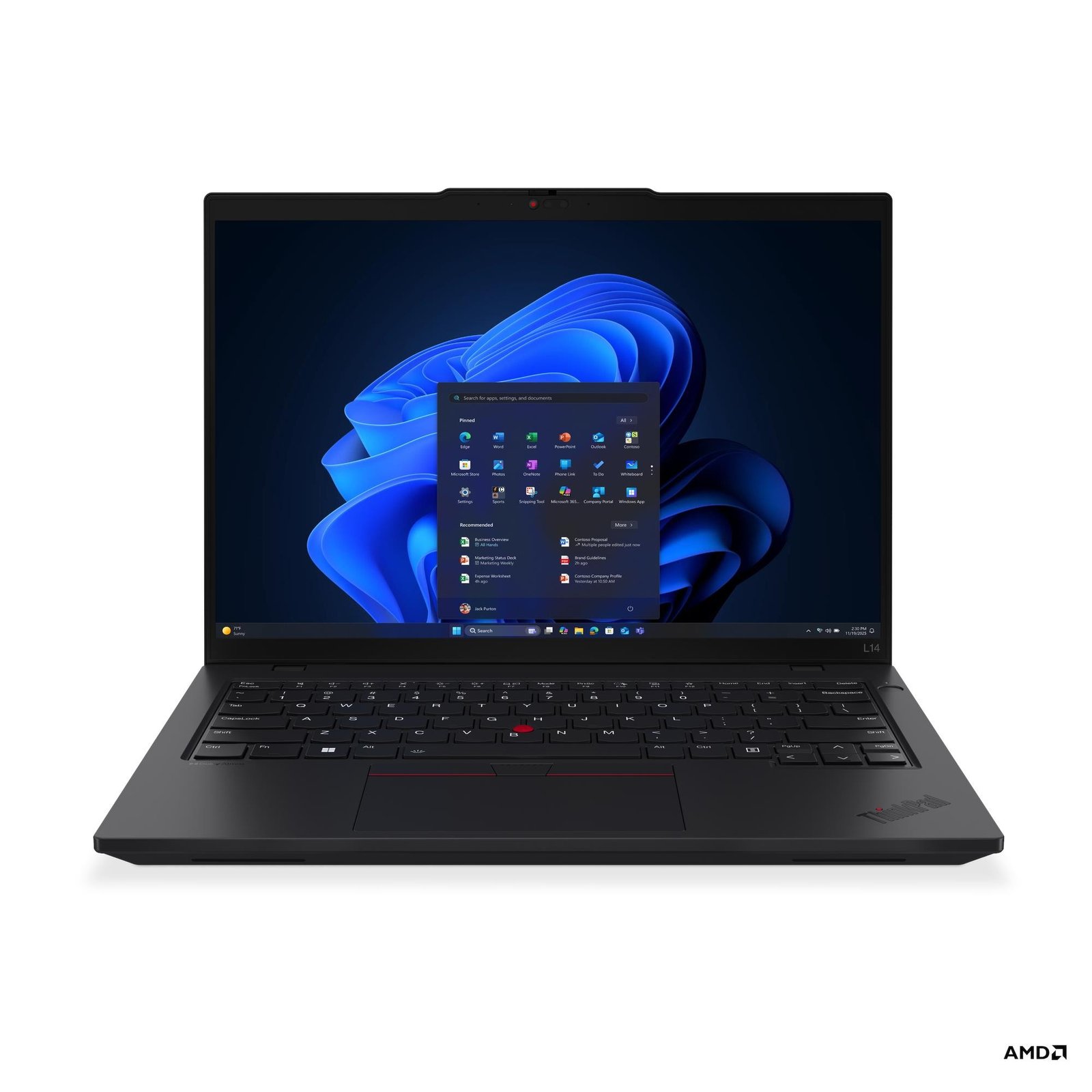 Lenovo ThinkPad L14 G6 AMD | Black | 14 " | IPS | WUXGA | 1920 x 1200 pixels | Anti-glare | AMD Ryzen 7 PRO | 250 | 32 GB | SO-DIMM DDR5 | Solid-state drive capacity 1000 GB | AMD Radeon 780M Graphics | Windows 11 Pro | 802.11be | Bluetooth version 5.4 | LTE Upgradable | Keyboard language Nordic | Keyboard backlit | Warranty 36 month(s) | Battery warranty 12 month(s)