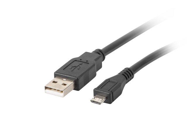 Lanberg Micro USB to USB Type-A 2.0 Cable, 1 m | CA-USBM-10CC-0010-BK | Micro USB to USB Type-A