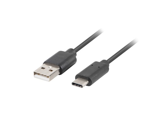 Lanberg USB Type-C to USB Type-A 2.0 Cable Black QC 3.0, 1 m | CA-USBO-20CU-0010-BK | USB Type-C to USB Type-A