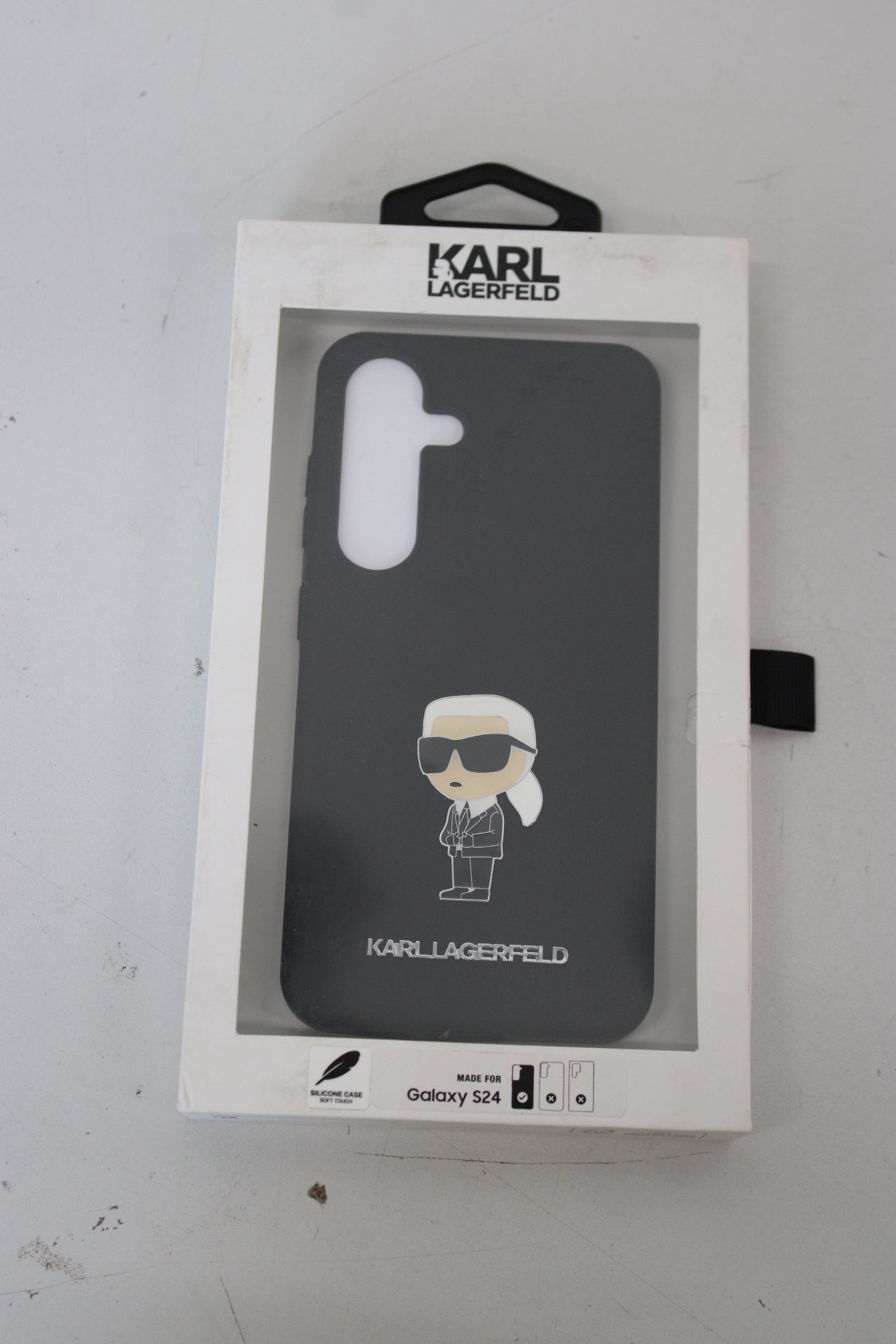 SALE OUT. Karl Lagerfeld KLHCS24SSMHKNPK S24 S921black Silicone Ikonik Metal Pin DIRTY PACKAGING | Karl Lagerfeld DIRTY PACKAGING