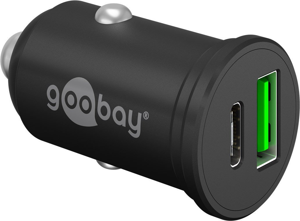 Goobay Dual-USB Car Fast Charger USB-C PD (Power Delivery), 45 W | 61739