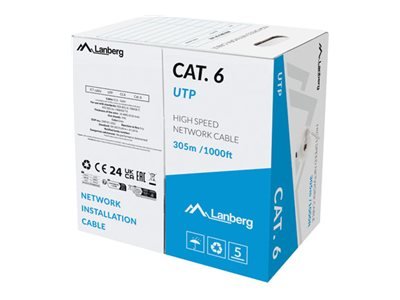 Lanberg | LAN Cable Cat.6 305M Solid CCA Grey Fluke Passed | LCU6-15CC-0305-S