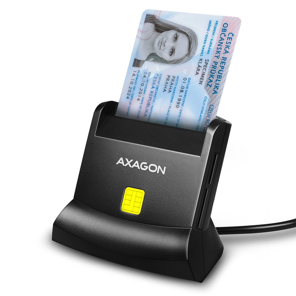 AXAGON Universal desktop USB contact Smart/ID and SD/microSD/SIM card reader | CRE-SM2