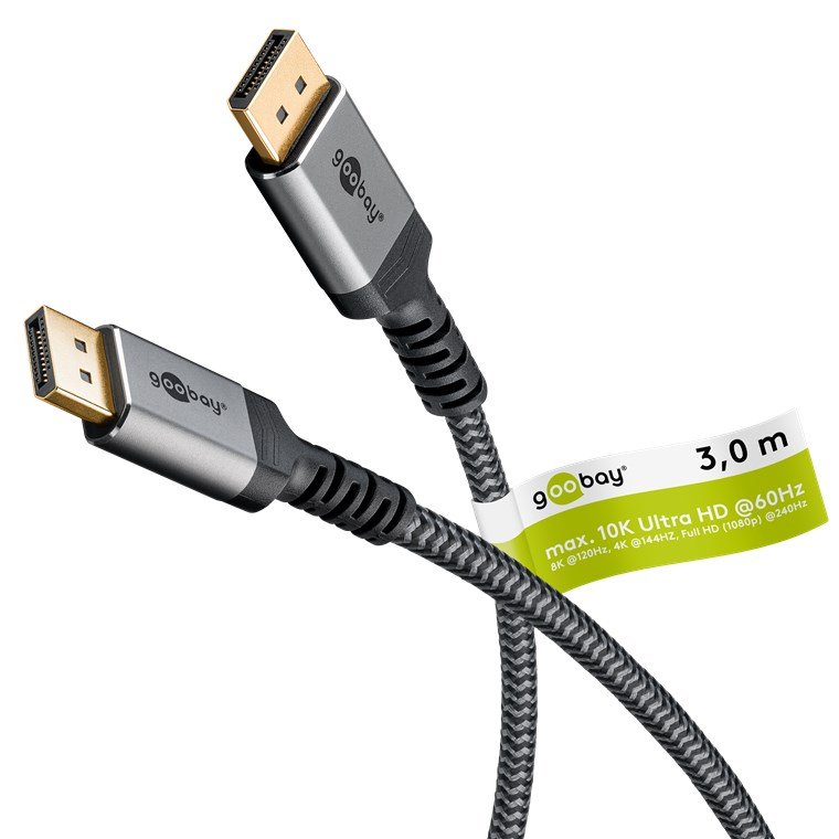 Goobay DisplayPort Cable 2.0/2.1, 54 Gbit/s | 75681 | DisplayPort to  DisplayPort