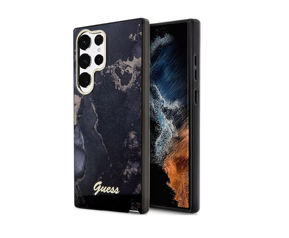 GUESS | GUHCS23LHTMRSK | Back cover | Samsung | Galaxy S23 Ultra | PC, Plastic, TPU | Black