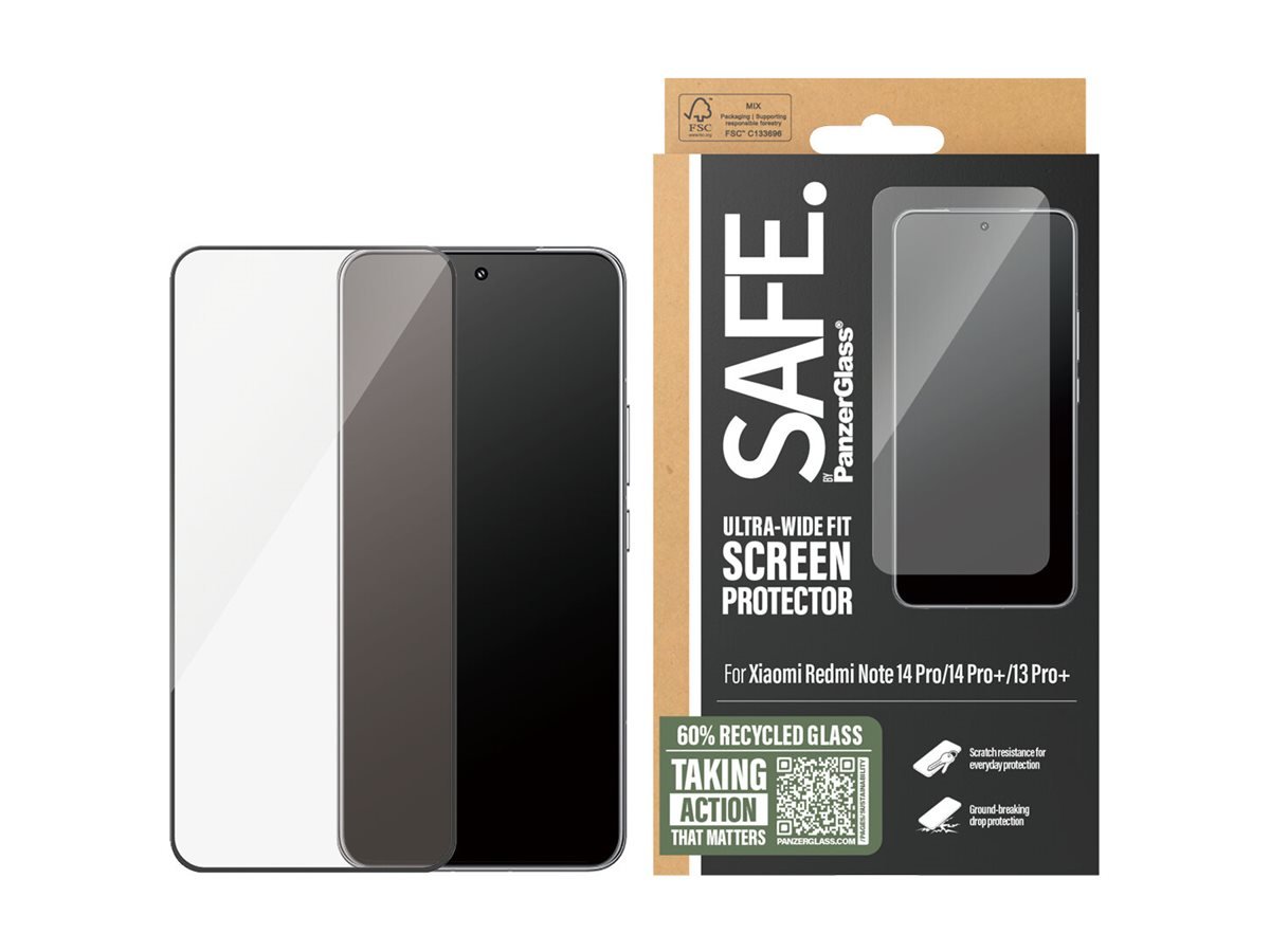 PanzerGlass Screen protector | Xiaomi | Redmi Note 14 Pro, 14 Pro+, 13 Pro+ | Glass | Transparent | Ultra-Wide Fit