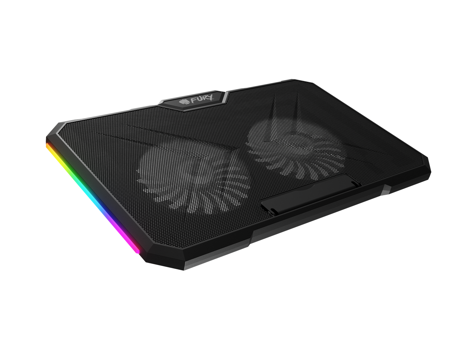 Genesis Laptop Cooler Cooling Pad Fury Gunbai G3 Fans, RGB LED Light, 2 USB, 14.1-17.3"