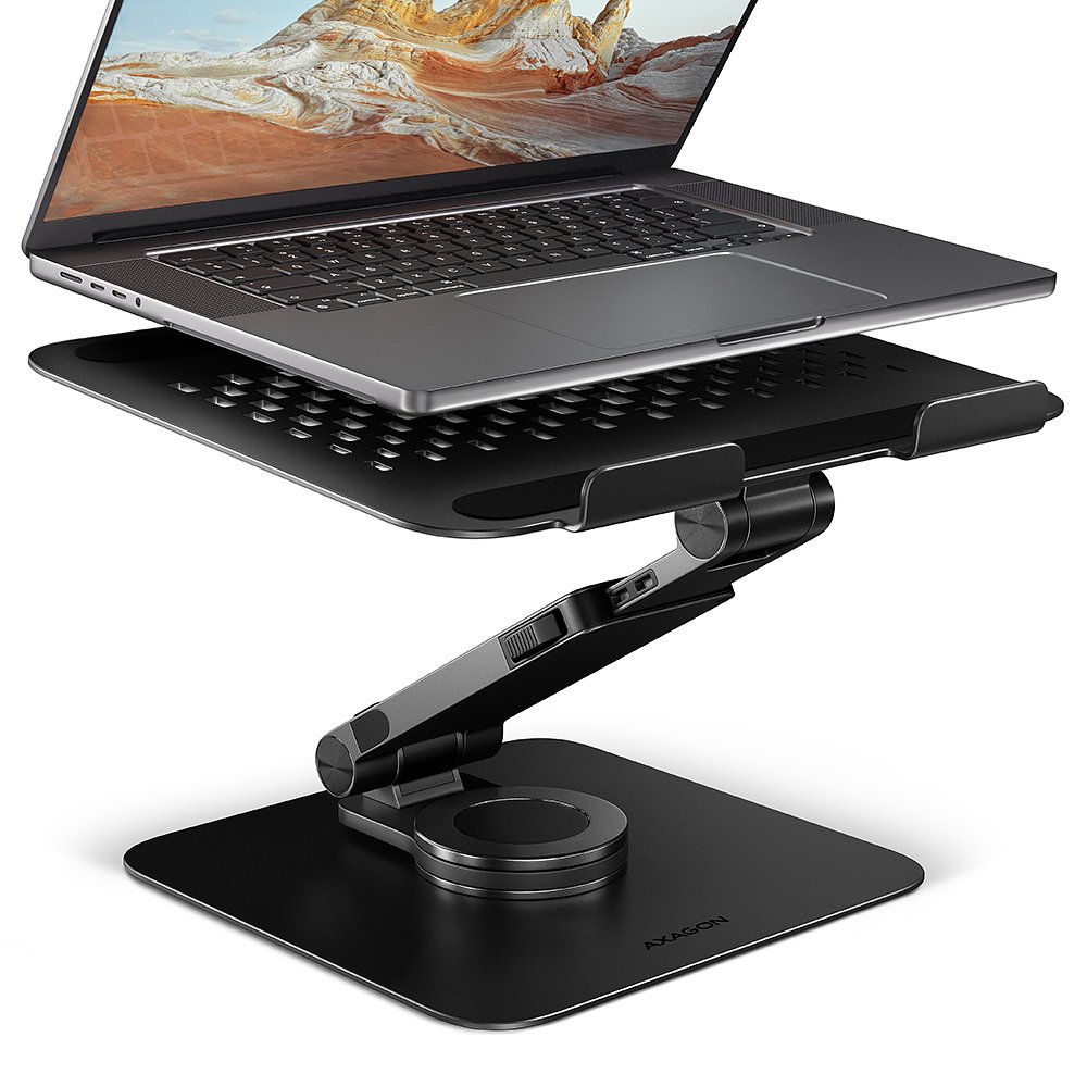 AXAGON STND-LRB stand with 360° rotation for laptops and tablets | Adjustable Height, Angle | 10-17.3 " | Maximum weight (capacity) 5 kg | Black