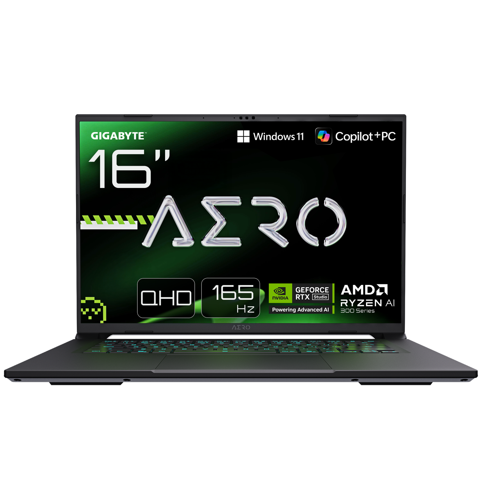 Gigabyte AERO X16 1WH-93EEC64DH | 16 " | AMD Ryzen Al 7 | 350 | 32 GB | DDR5 | Solid-state drive capacity 1000 GB | NVIDIA GeForce RTX 5070 | GDDR7 | 8 GB | Windows 11 Home | 802.11ax | Bluetooth version 5.2 | Keyboard language US international | Keyboard backlit | Warranty 24 month(s)
