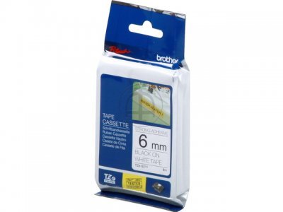 Brother | TZe-S211 Strong Adhesive Laminated Tape | Black on White | TZe | 8 m | 6 cm