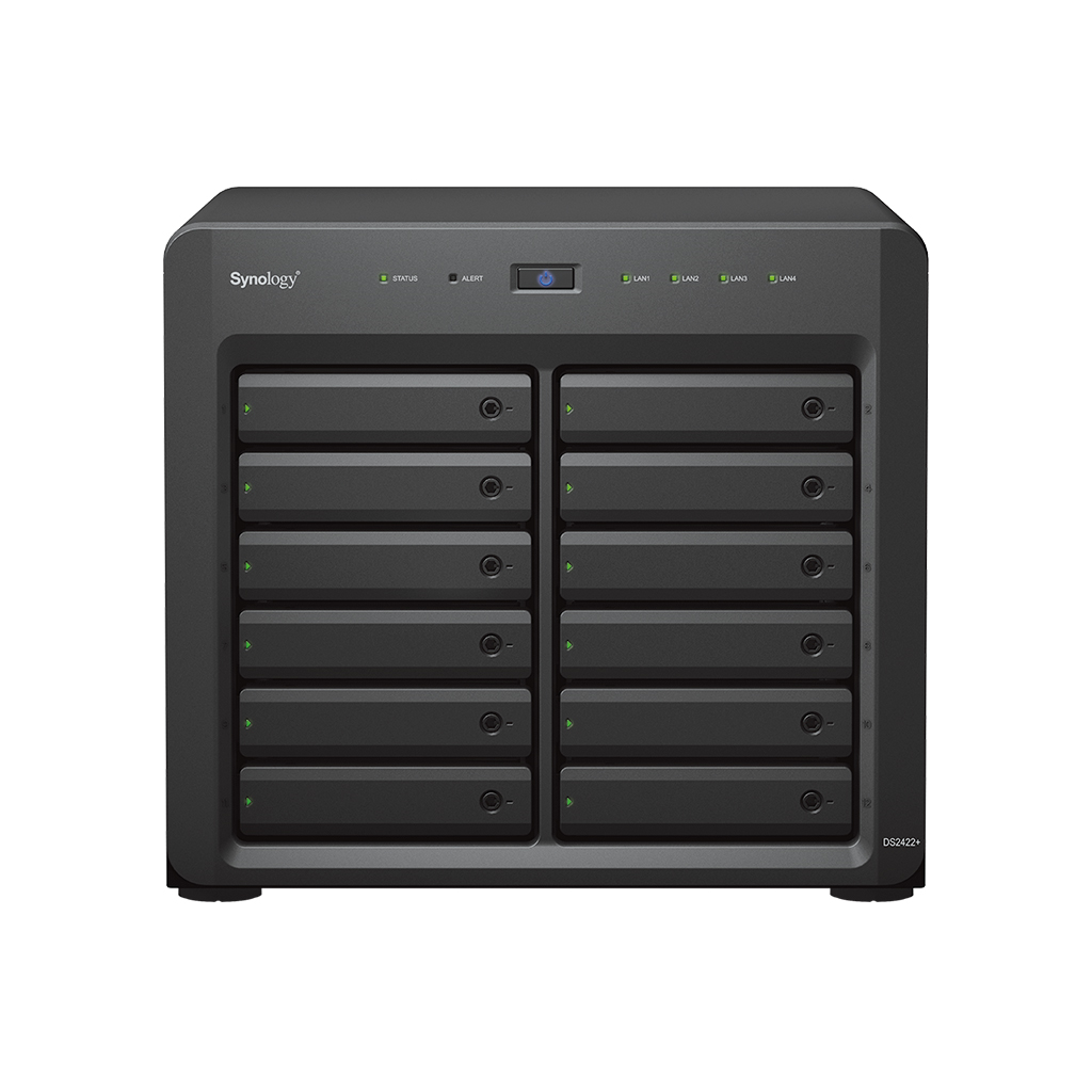 Synology | Tower NAS | DS2422+ | Up to 12 HDD/SSD Hot-Swap | AMD Ryzen | Ryzen V1500B Quad Core | Processor frequency 2.2 GHz | 4 GB | DDR4