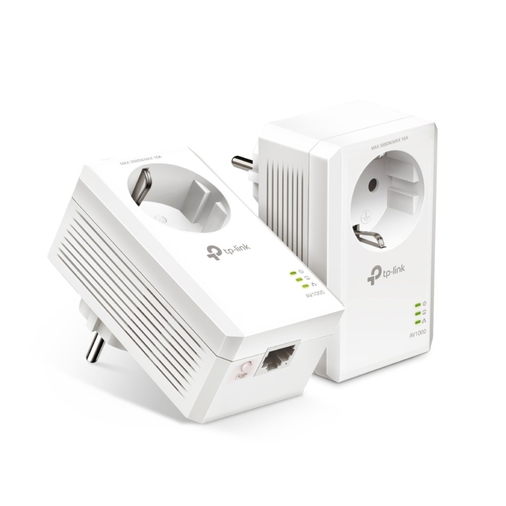 TP-LINK | AV1000 Gigabit Passthrough Powerline Adapter | TL-PA7017P | 1000 Mbit/s | Ethernet LAN (RJ-45) ports 1 | No Wi-Fi | Extra socket