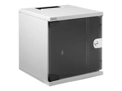 Digitus | 6U Wall Mounting Cabinet | DN-10-05U-1 | Safety class rating IP20; 200° door opening angle; Lockable safety-glass door; 254 mm (10") profile rails mounted on the front side inside of the cabinet, galvanized; 254 mm (10") profile rails are adjustable in depth | 33.0 x 31.2 x 30.0 cm | Grey