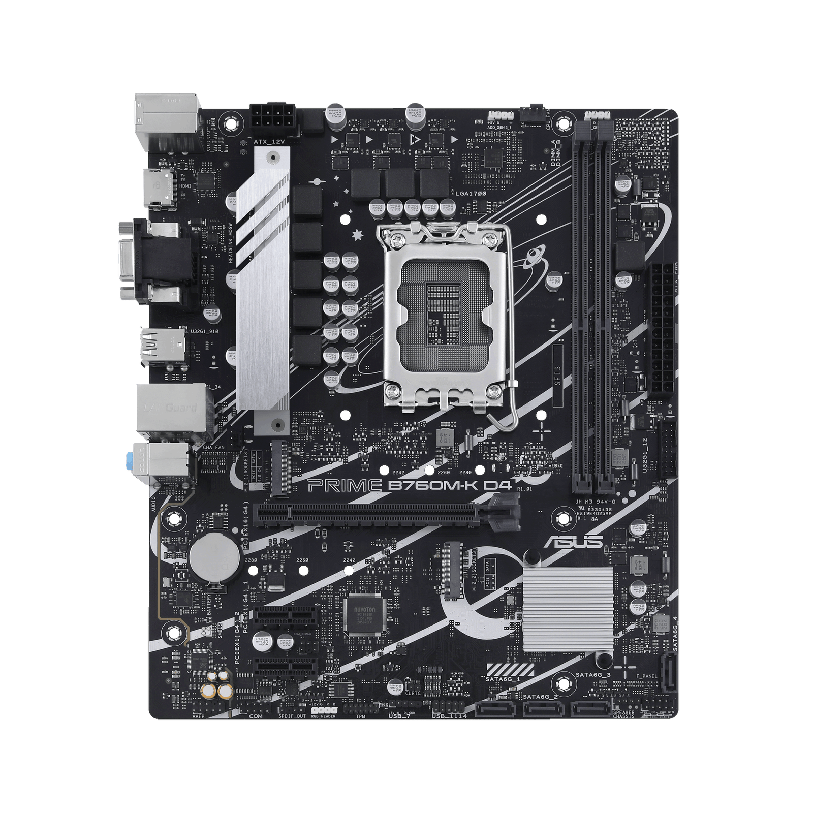 Asus | PRIME B760M-K D4 | Processor family Intel | Processor socket  LGA1700 | DDR4 DIMM | Memory slots 2 | Supported hard disk drive interfaces 	SATA, M.2 | Number of SATA connectors 4 | Chipset  Intel B760 | mATX