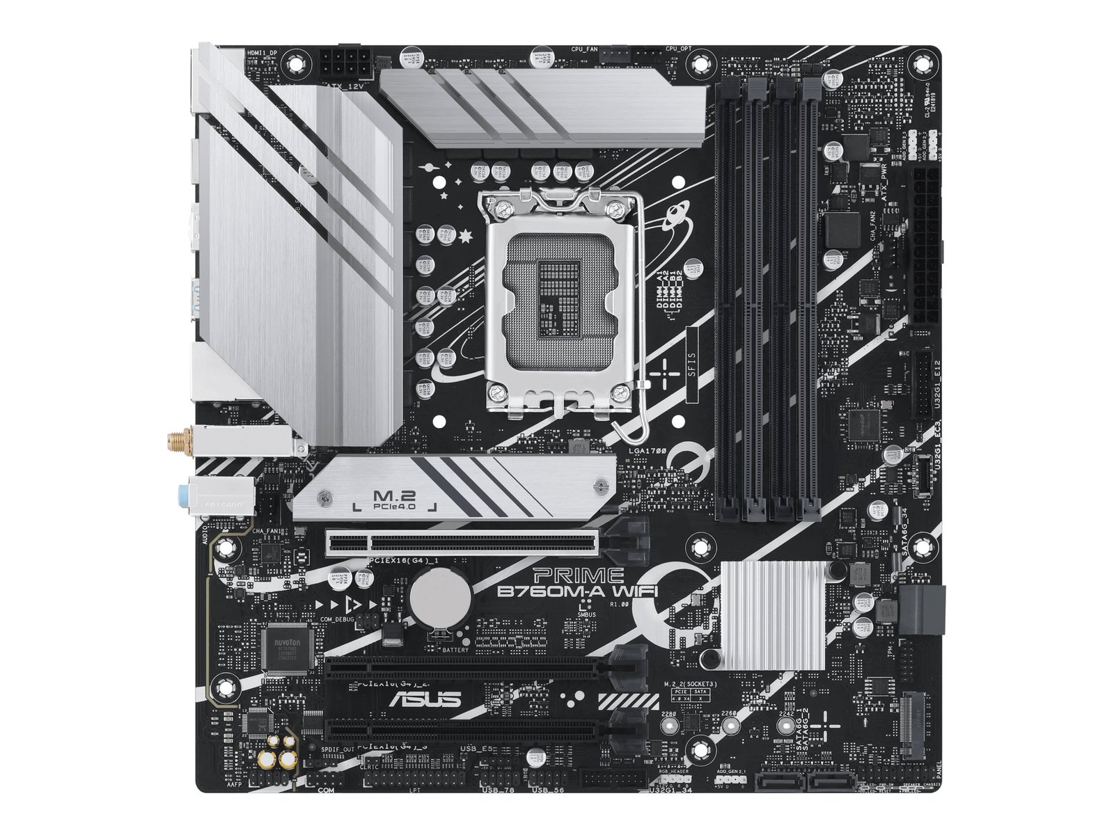 Asus | PRIME B760M-A WIFI | Processor family Intel | Processor socket LGA1700 | DDR5 | Supported hard disk drive interfaces M.2, SATA | Number of SATA connectors 4