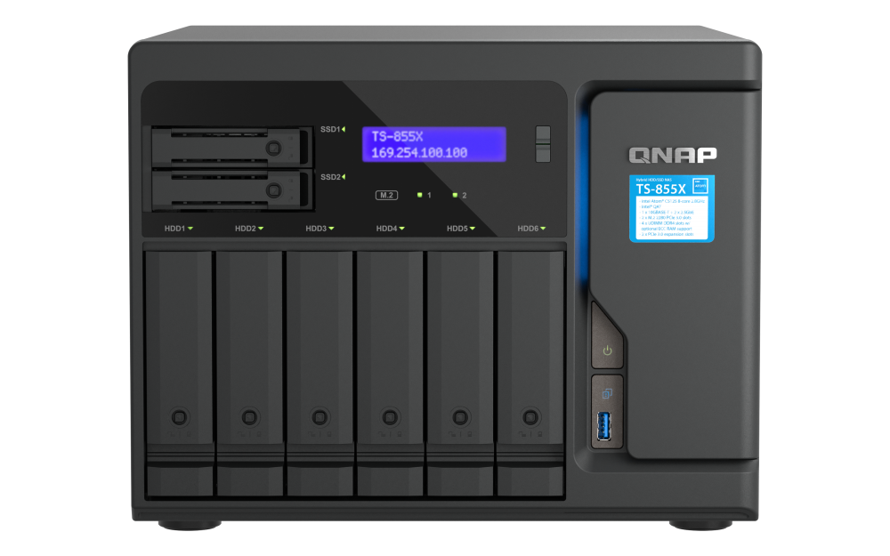 QNAP | 8-Bay desktop NAS | TS-855X-8G | Intel Atom | C5125 8-core | Processor frequency 2.8 GHz | 8 GB