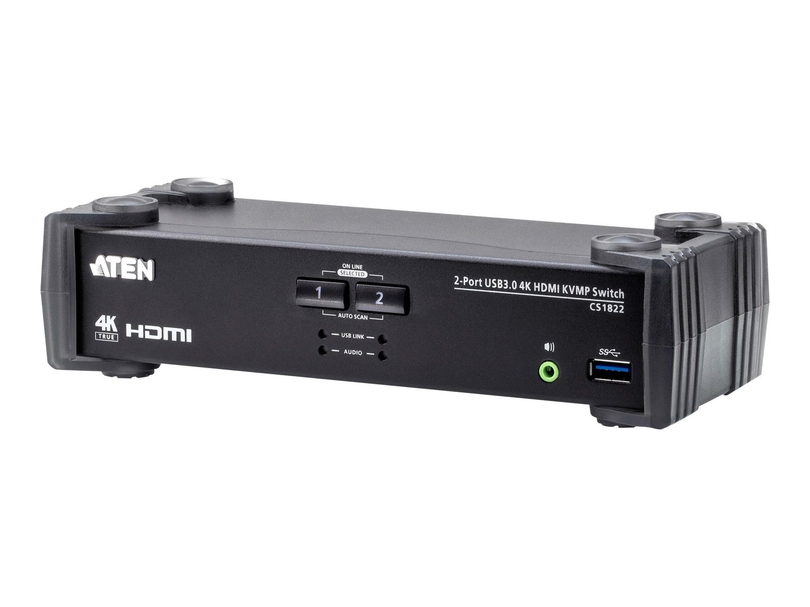 Aten | 2-Port USB 3.0 4K HDMI KVMP Switch with Audio Mixer Mode | CS1822